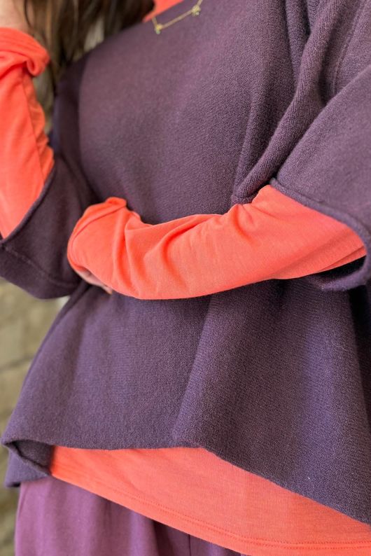 Essential Cashmere Blend Layering Top Coral